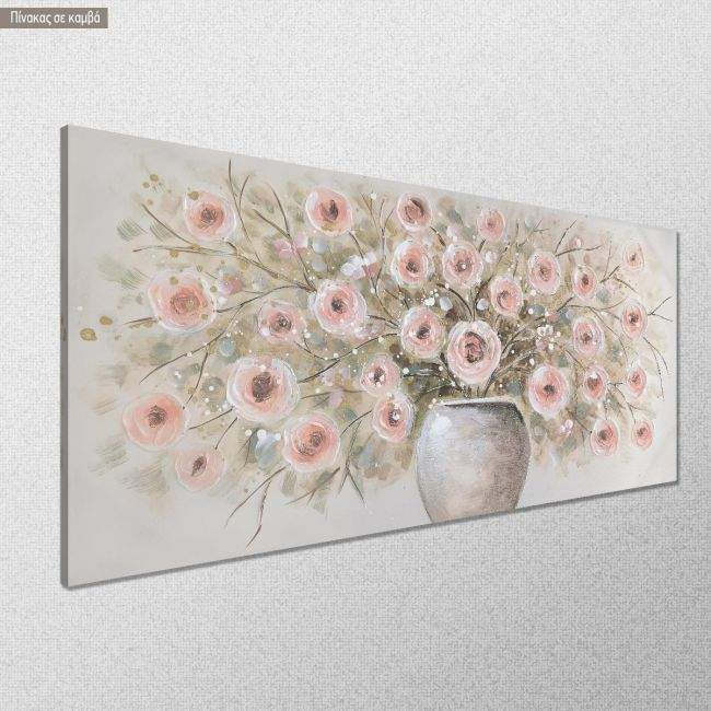 Canvas print Vase with flowers I, panoramic