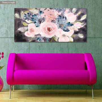 Canvas print Many flower bouqeut, panoramic