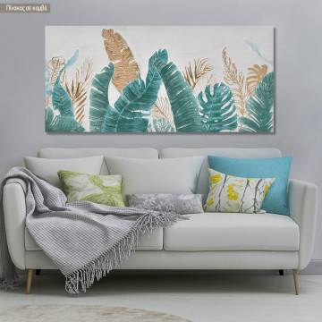 Canvas print Palm tree leaves, panoramic