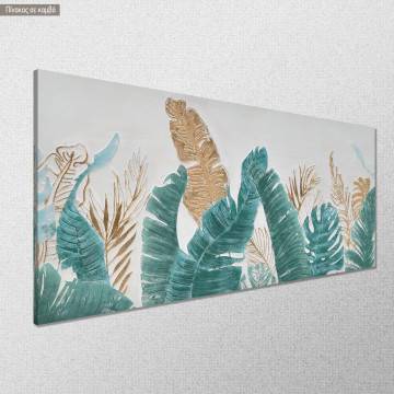 Πίνακας σε καμβά Palm tree leaves πανοραμικός Καμβάς τελαρωμένος Όψη 1 2
