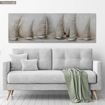 Canvas print Sailing ships, panoramic
