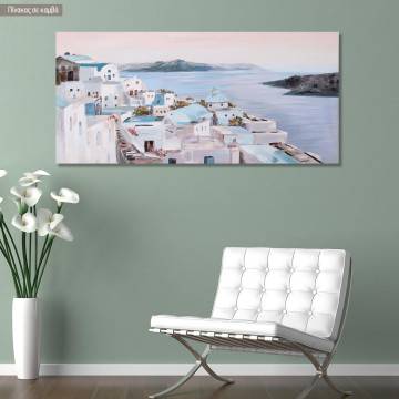 Πίνακας σε καμβά A Greek island scenery, πανοραμικός