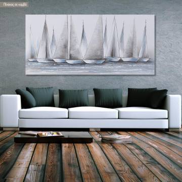 Canvas print Gray sails, panoramic