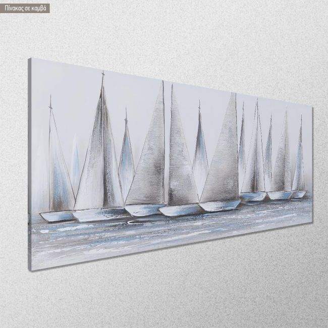 Canvas print Gray sails, panoramic