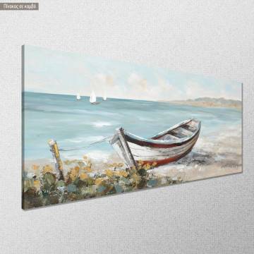 Canvas print Boat by the sea side panoramic Framed canvas View 1 2