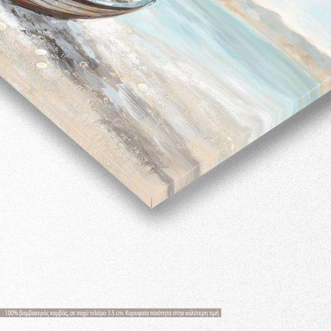 Canvas print Boat by the sea side, panoramic