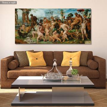 Πίνακας ζωγραφικής The Triumphal Procession of Bacchus, Maarten van Heemskerck. panoramic, αντίγραφο σε καμβά