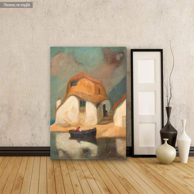 Canvas print Fisherman's house by the sea, Oikonomou M.