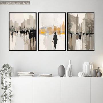 Under the rain, poster 3 panels