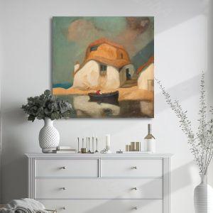 Canvas print House and a boat, Oikonomou