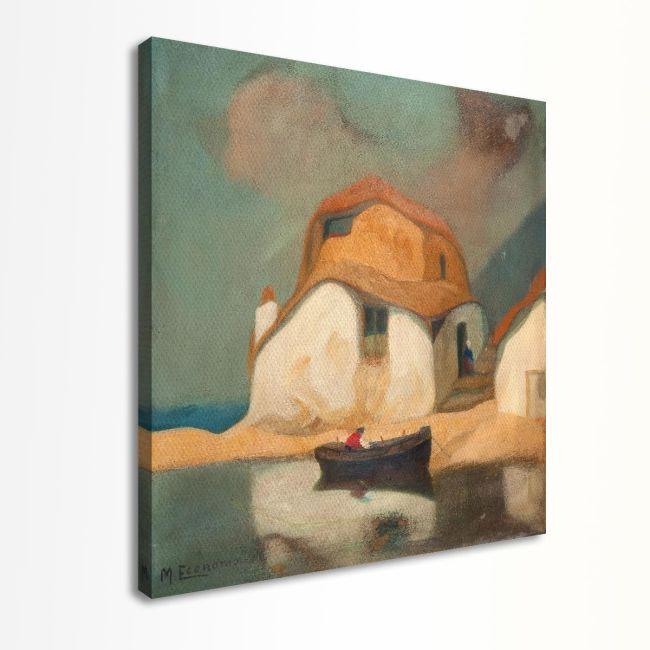 Canvas print House and a boat, Oikonomou