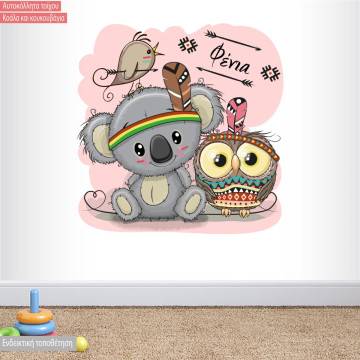 Kids wall stickers Coala and owl for girls
