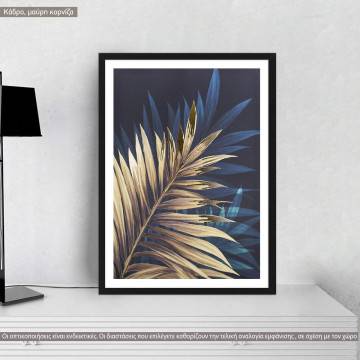 Gold blue plant, poster