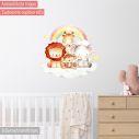 Kids wall sticker Baby animals under the rainbow
