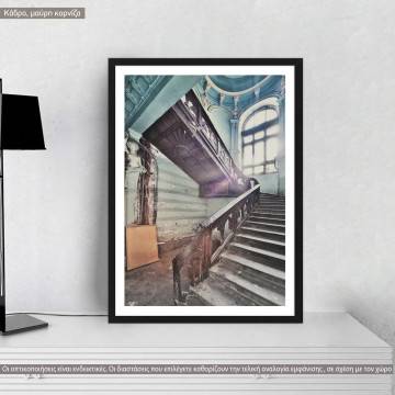 Old staircase, αφίσα, κάδρο, μαύρη κορνίζα