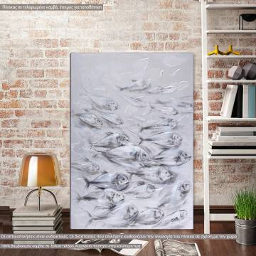 Πίνακας σε καμβά, Ocean fish I, καμβάς τελαρωμένος