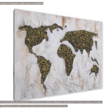 Canvas print Golden texture map Framed canvas View 1 2