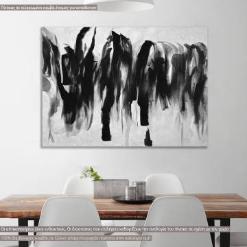 Canvas print Black on white abstract