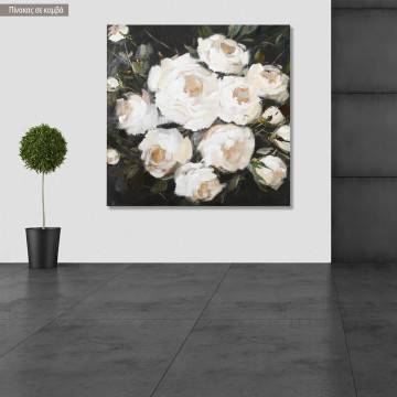 Canvas print Roses in dark green