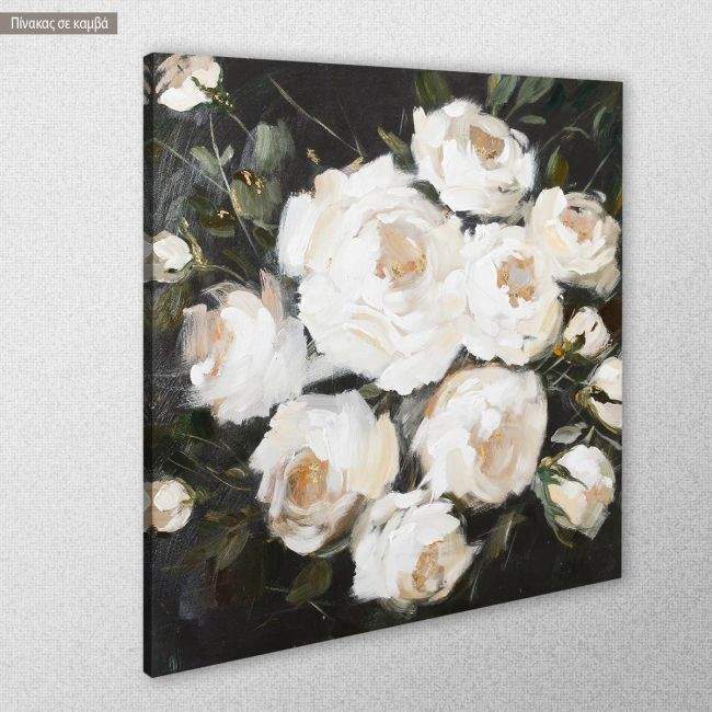 Canvas print Roses in dark green