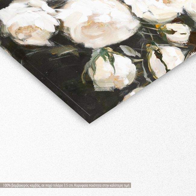 Πίνακας σε καμβά Roses in dark green, λεπτομέρεια