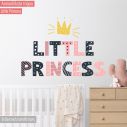 Αυτοκόλλητα τοίχου Little Princess με κορώνα