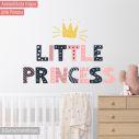 Αυτοκόλλητα τοίχου Little Princess με κορώνα
