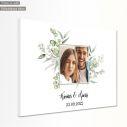 Canvas print Wedding decoration Floral frame I with photo
