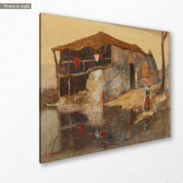 Canvas print  House on the beachfront Oikonomou Framed canvas View 1 2