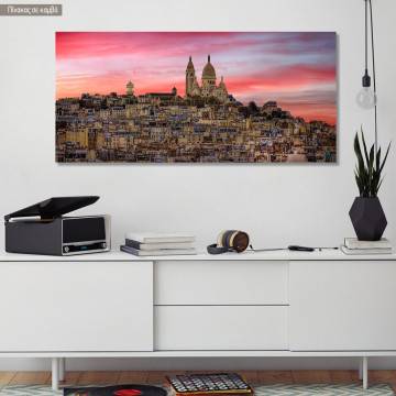 Canvas print Montmartre and Sacre-Coeur church, panoramic