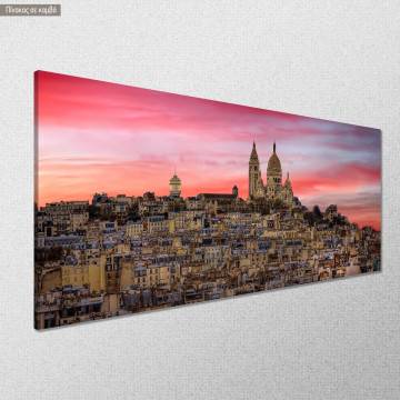 Canvas print Montmartre and Sacre-Coeur church panoramic Framed canvas View 1 2