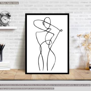 Abstract woman form, poster