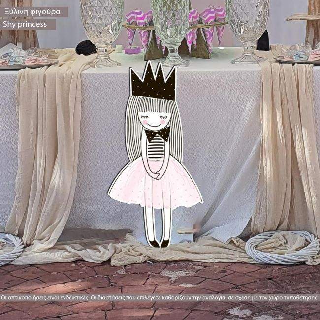 Wooden decorative figure printedShy princess