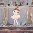 Wooden figure printed Princess Ballerina pink