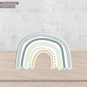 Wooden figure printed I love greens rainbow