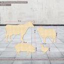 Wooden figures farm animals wood cut out