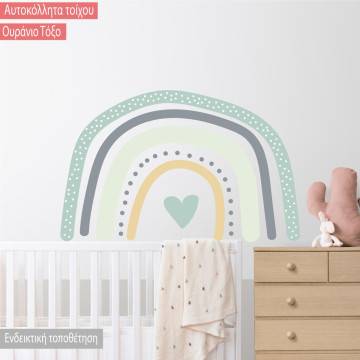 Kids wall stickers green rainbow