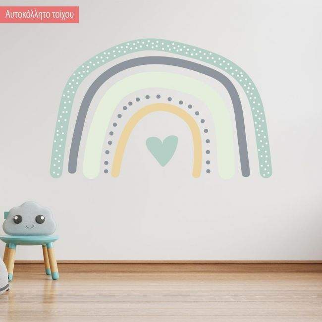 Kids wall stickers green rainbow