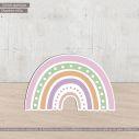 Wooden figure printed Love pinks I rainbow
