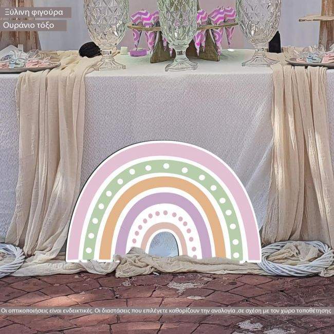 Wooden figure printed Love pinks I rainbow