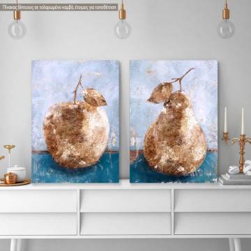 Canvas print Apple pear, two panels