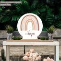 Wooden printed sign, Rainbow love browns I
