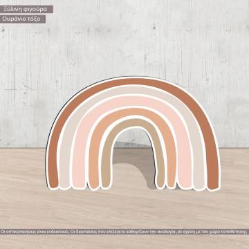 Wooden figure printed Love pinks I rainbow