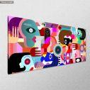 Canvas print Geometric Group of People panoramic