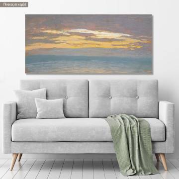 Canvas print View of the sea at sunset, Monet C, reproduction