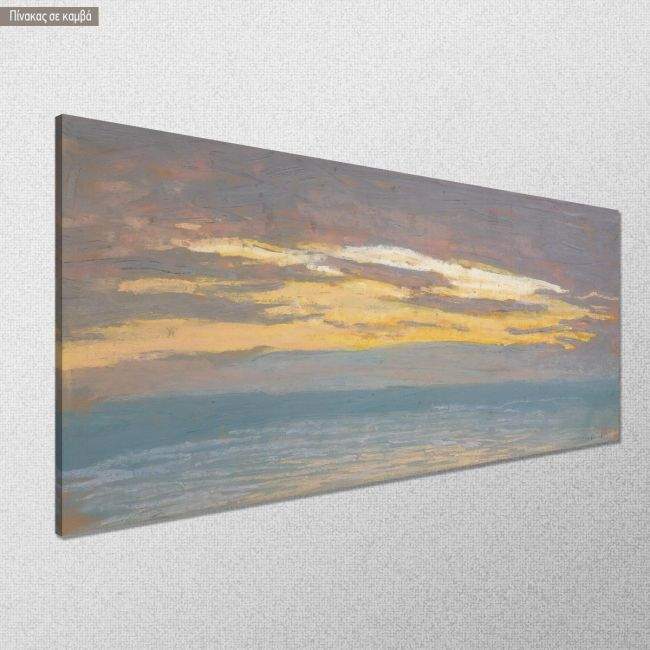 Canvas print View of the sea at sunset, Monet C, reproduction