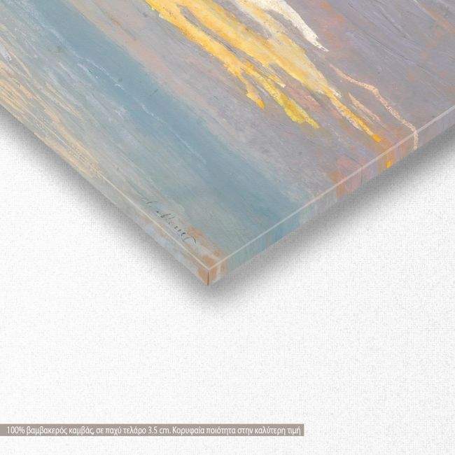 Canvas print View of the sea at sunset, Monet C, reproduction