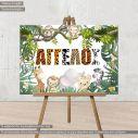 Canvas print Baptism decoration, Animal print personalized name