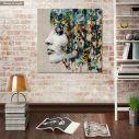 Canvas print Watercolor female profile