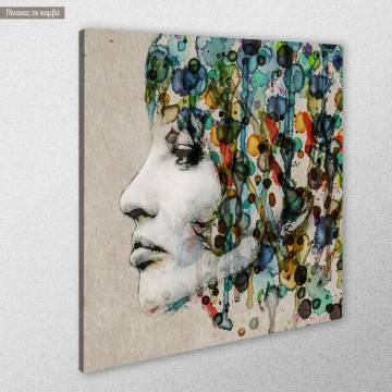 Canvas print Watercolor female profile 2